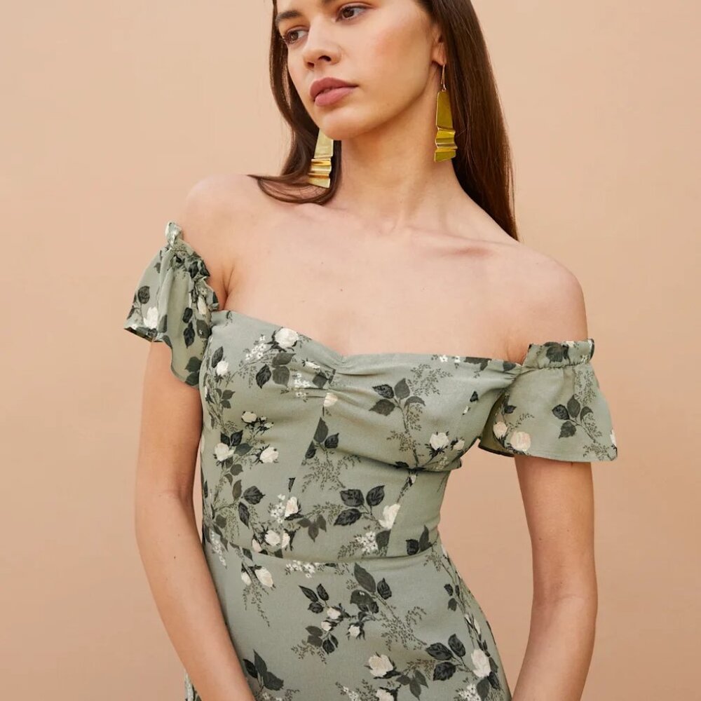 NWOT Reformation Butterfly Dress Verde - Size 12